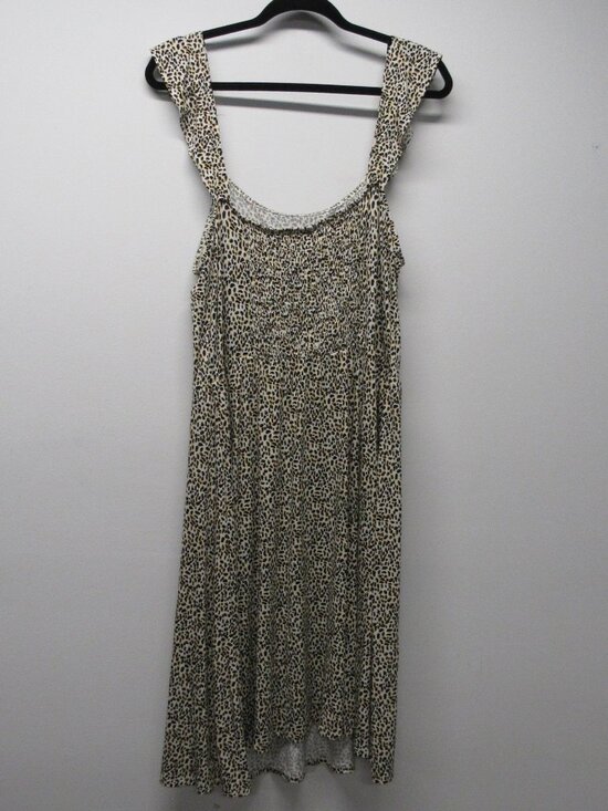 NWT Maurices 24/7 Leopard Cheetah Animal Print Ruffle Strap Sun Dress Plus sz 0X - Picture 2 of 4